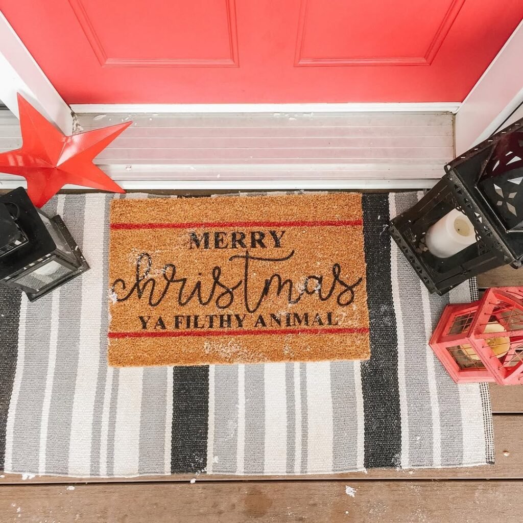 Dreamy Christmas entryway decor