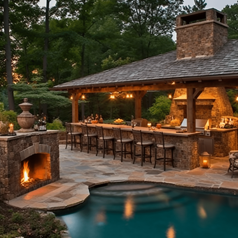 Backyard Pool And Kitchen Ideas