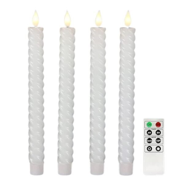 Flameless twist taper candlesticks
