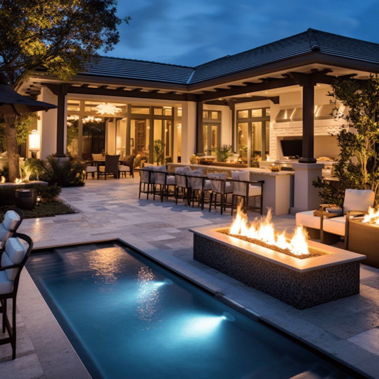 Courtyard pool with Outdoor Kitchen