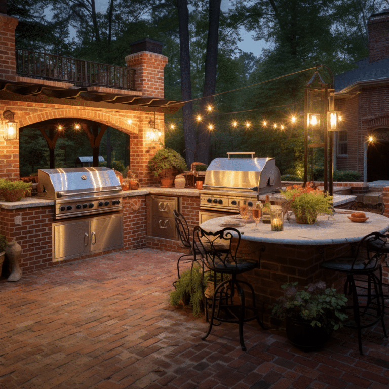 Red brick Outdoor Kitchen
