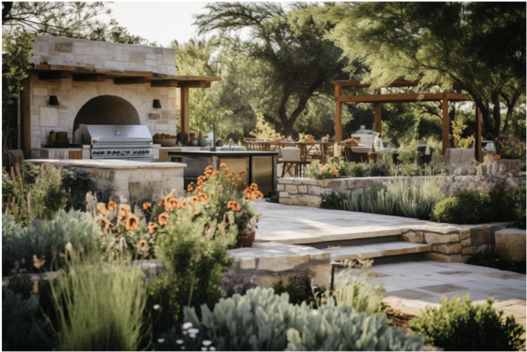 L Shaped Outdoor Kitchen
